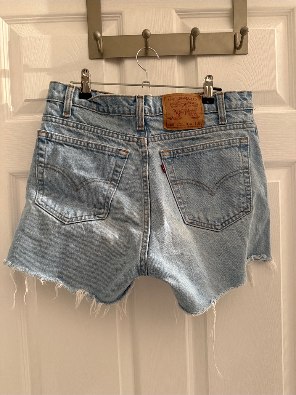 Levi's Light Blue High-Rise Denim Cutoff Shorts